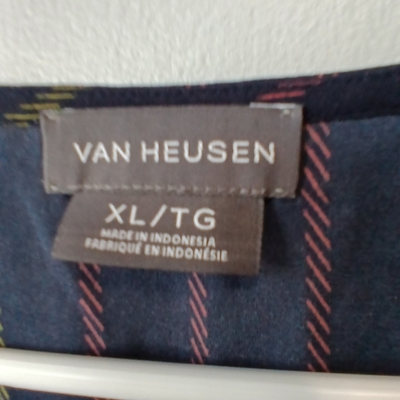 Van Heusen Blue Striped Bell Sleeve Blouse Women's XL Office Casual Tunic - Picture 4 of 6